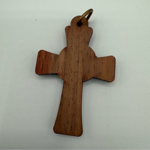 Carved Wooden Cross Pendant - Picture 6 of 14
